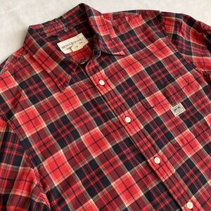 Denim & Supply Ralph Lauren | Plaid Button Up Long Sleeve Shirt Red Blue (M)